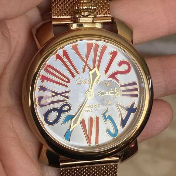 GaGà Milano 46mm Rose Gold SS Multi Colour Rare Model Unisex Quartz Watch - Picture 13 of 15